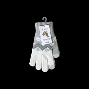 Mixit TouchTech Grey Snow Fairisle Gloves